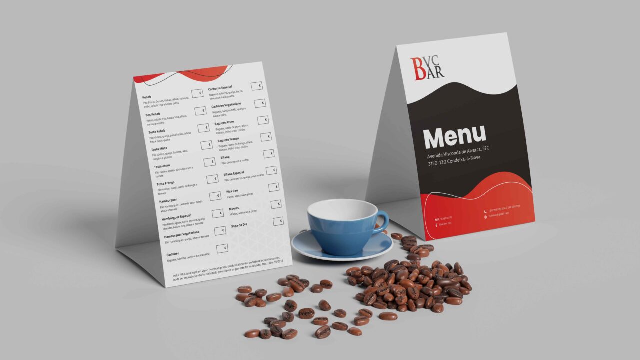 menu on table and coffee beans merchandising make by af studio